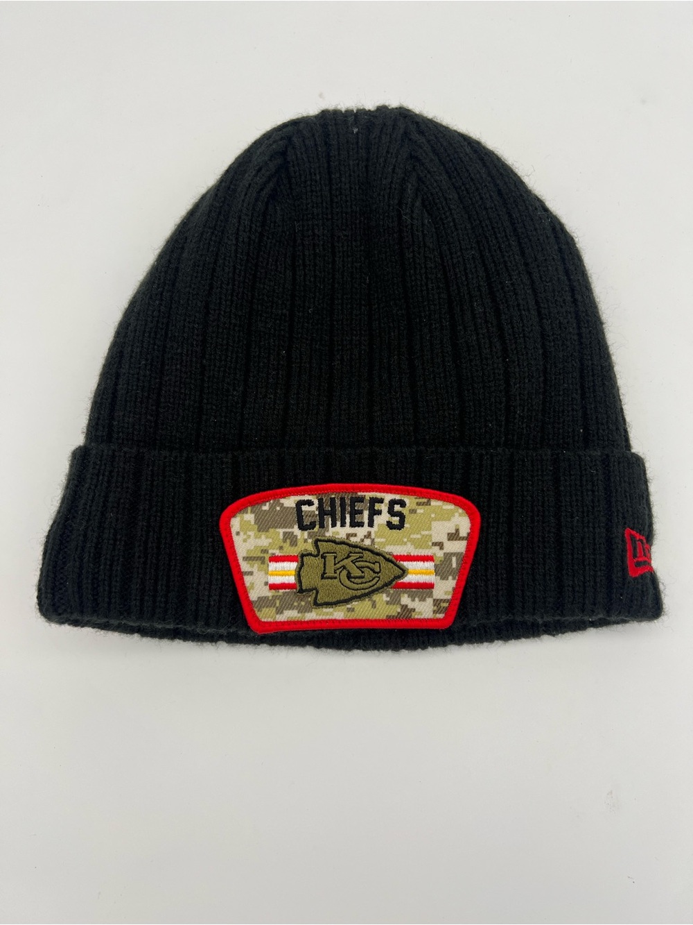 Kansas City Chiefs New era salute to service Black Beanie Camo winter Hat NFL